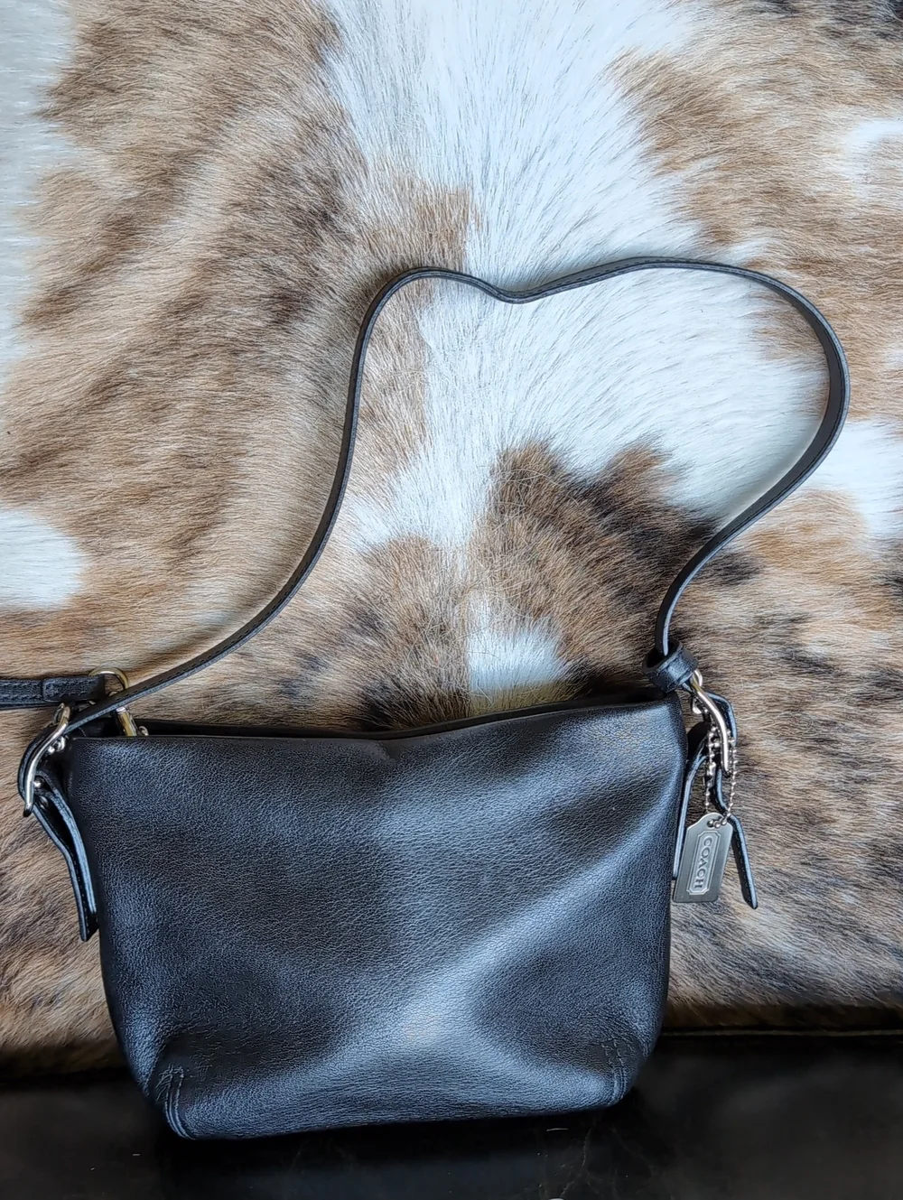 COACH Y2K ♣️Mini Coach Vintage Legacy Black Leather Demi/Mini  Duffelette Bag